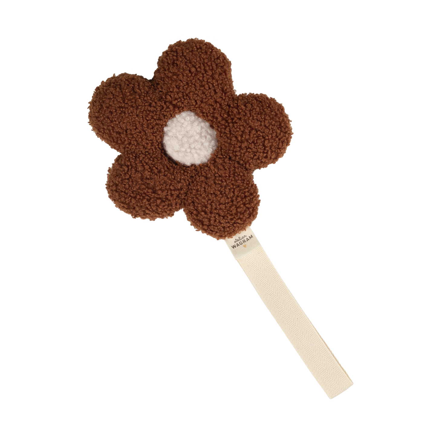 Attache-tétine - Fleur Sherpa marron