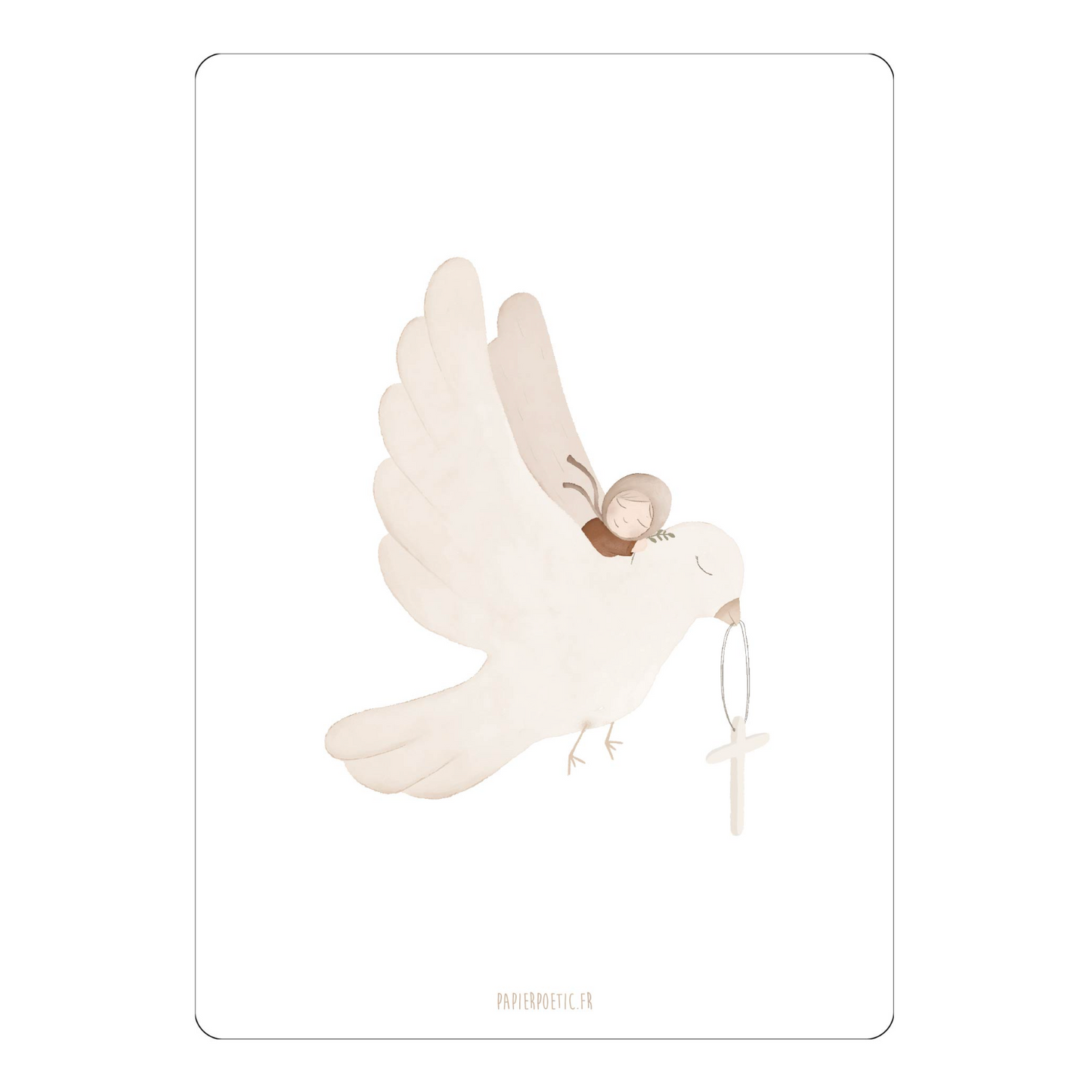 Carte Baptême - Colombe