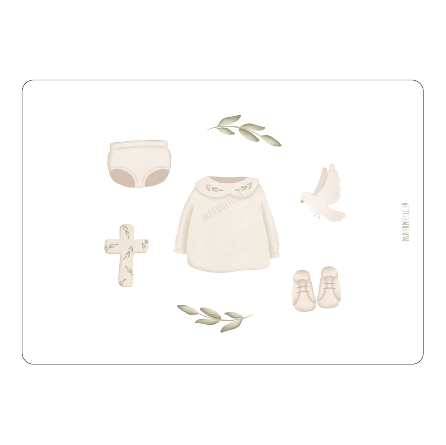 Carte Baptême - "Tenue de Baptême"