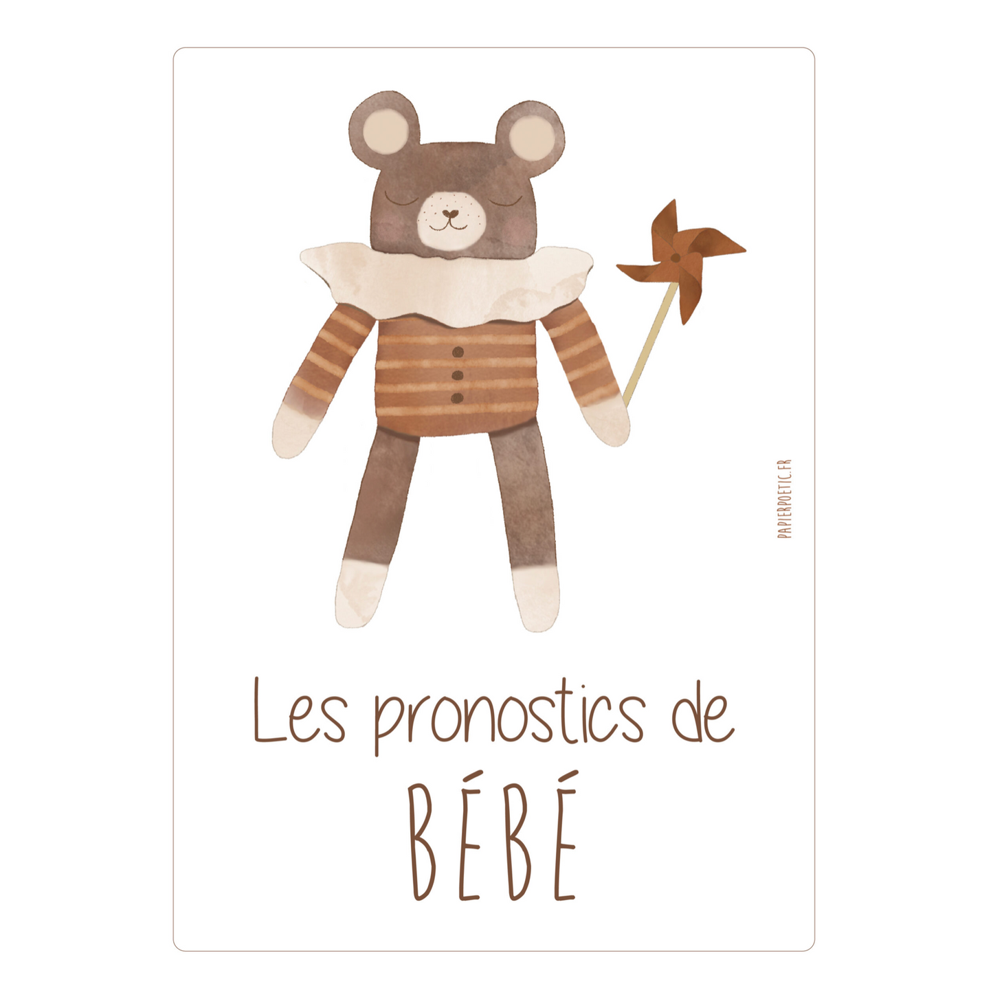 Cartes Baby Shower - Pronostics bébé "Ourson"