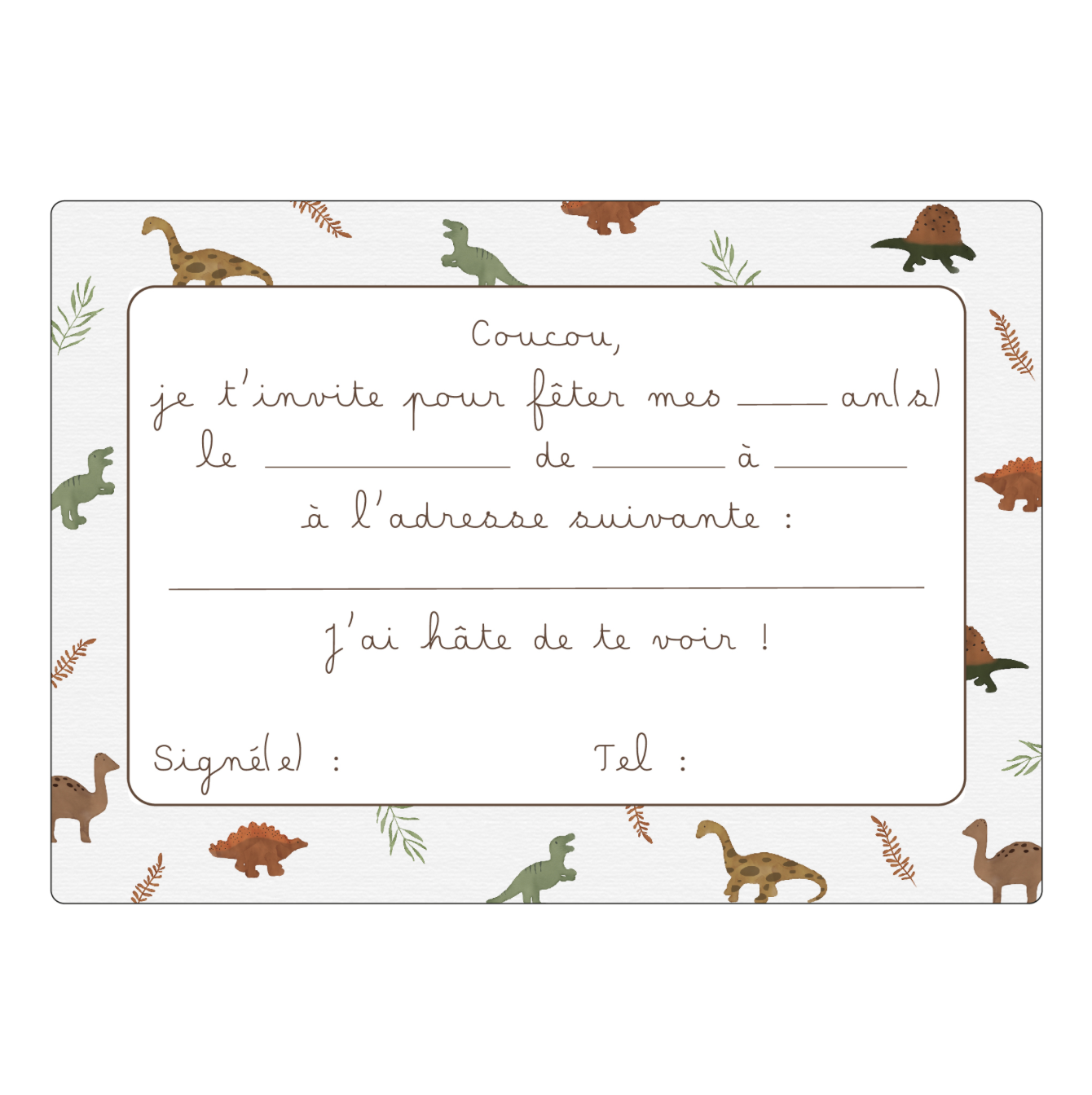 Invitations Anniversaire - Dinosaures