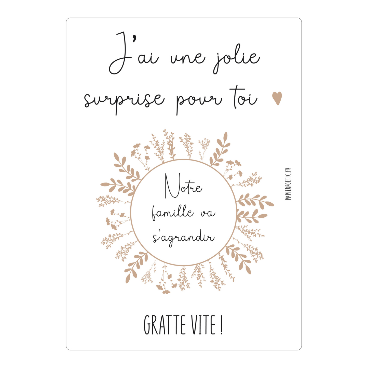 Carte à gratter - "Notre famille va s'agrandir"