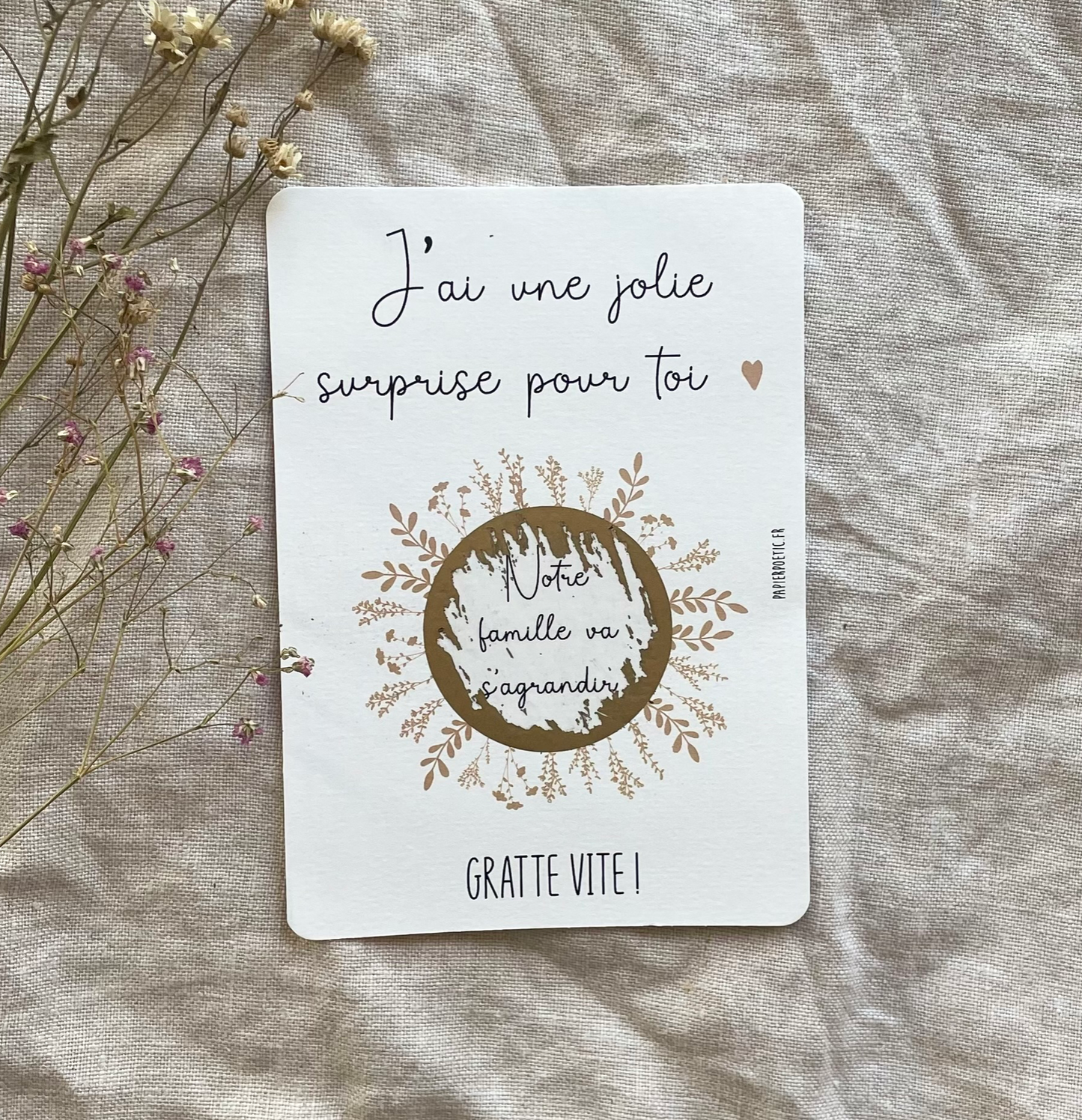 Carte à gratter - "Notre famille va s'agrandir"