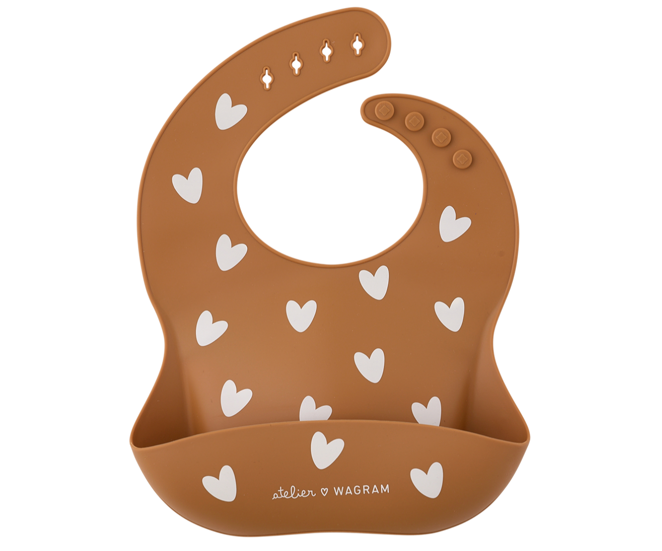 Bavoir Coeurs - Caramel